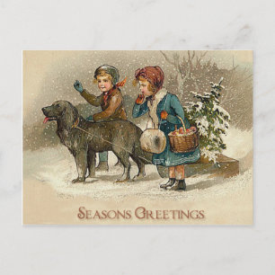 Vintage-Weihnachtsgrüße-Karte - Für Ihren Feiertag Feiertagspostkarte
