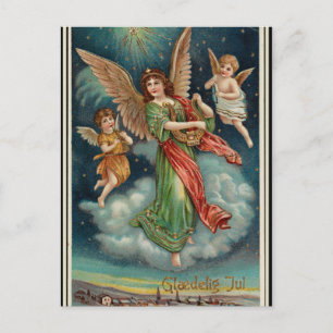 Vintage Weihnachtsgrüße Norwegens Feiertagspostkarte