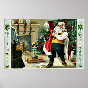 Vintage Weihnachtsgrüße Poster