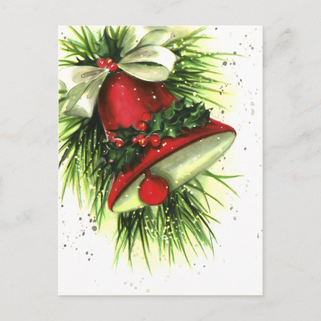 Vintage Weihnachtsgrüße Postkarte (Vorderseite)