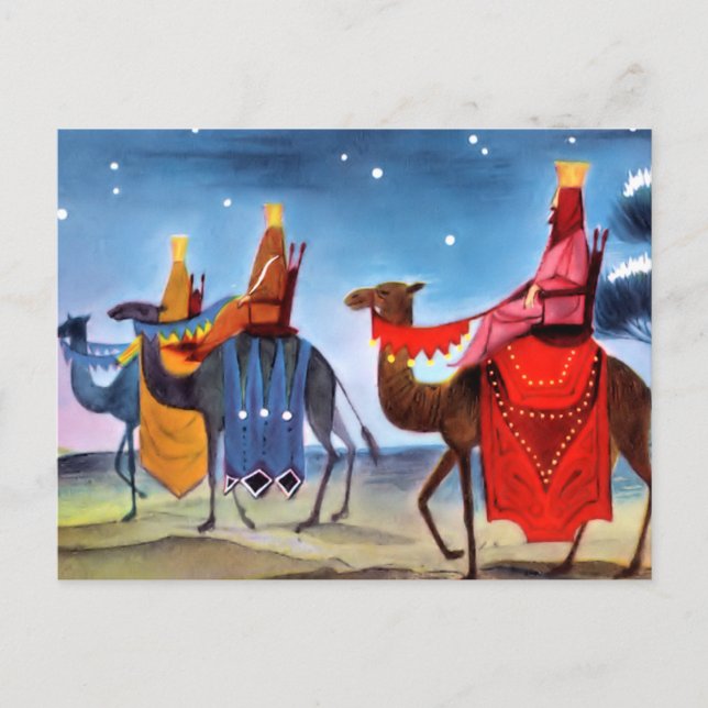 Vintage Weihnachtsgrüße Postkarte (Vorderseite)