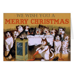 Vintage Weihnachtsgrüße singender Katzen