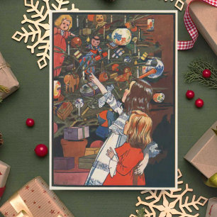 Vintage-Weihnachtsgrüße von Charles Robinson Feiertagskarte
