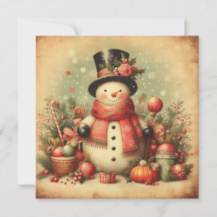 Vintage-Weihnachtsgrußkarte Feiertagskarte