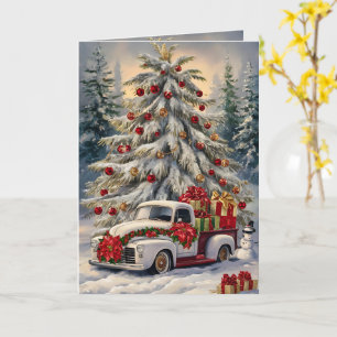 Vintage-Weihnachtsgrußkarte – Majestätischer Schne Karte