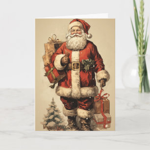 Vintage-Weihnachtsgrußkarte zur Ankunft des Weihna Feiertagskarte