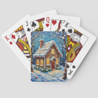 Vintage-Weihnachtshaus im verzauberten Winter