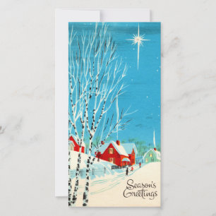 Vintage-Weihnachtshütte Feiertagskarte