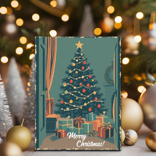 Vintage-Weihnachtsillustration Feiertagspostkarte