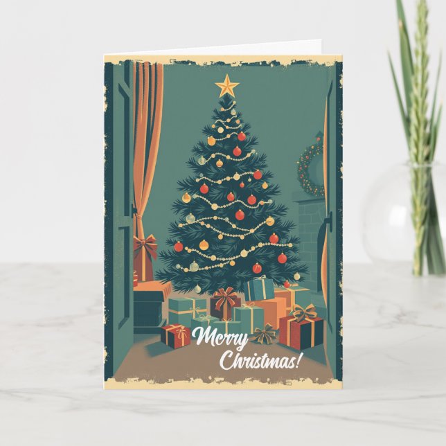 Vintage-Weihnachtsillustration Karte (Vorderseite)