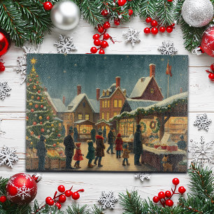 Vintage-Weihnachtsillustration Schneidebrett