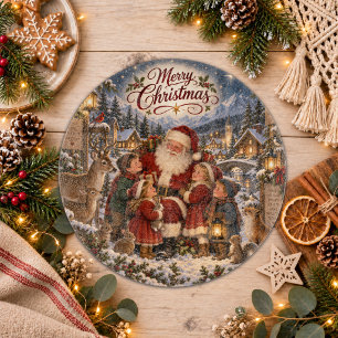 Vintage-Weihnachtsillustration Schneidebrett