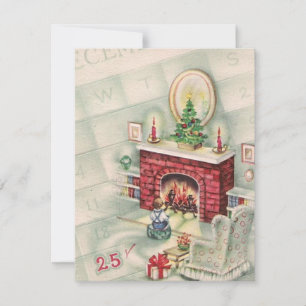Vintage Weihnachtskalender Countdown Feiertagskarte