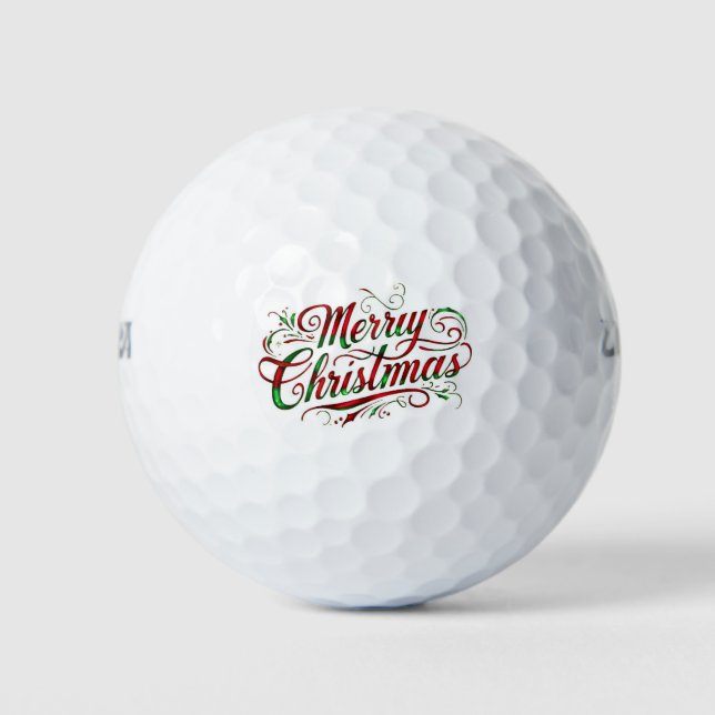 Vintage Weihnachtskalligraphie Golfball (Vorderseite)