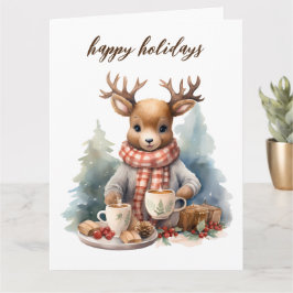 Vintage Weihnachtskarte Aquarellbild Karte