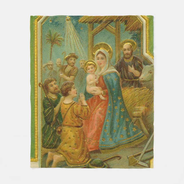 Vintage-Weihnachtskarte aus der Edwardianischen Är Fleecedecke (Vorderseite)