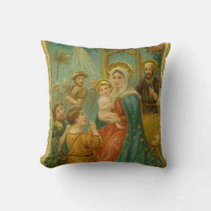Vintage Weihnachtskarte aus der Edwardianischen Är Kissen