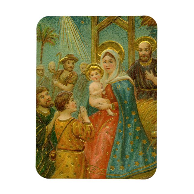 Vintage Weihnachtskarte aus der Edwardianischen Är Magnet (Vertikal)