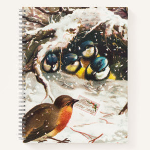 Vintage-Weihnachtskarte aus der viktorianischen Är Notizbuch
