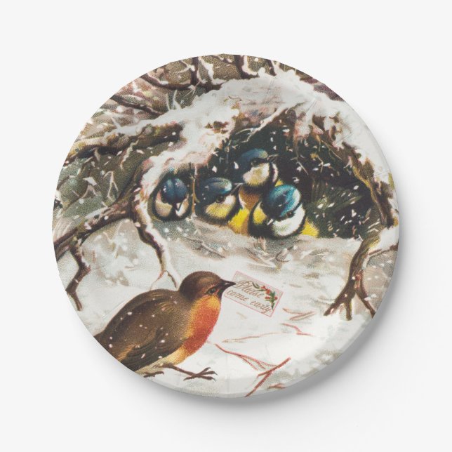 Vintage Weihnachtskarte aus der viktorianischen Är Pappteller (Vorderseite)