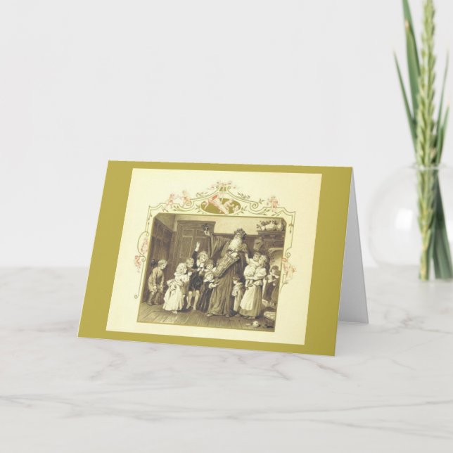 Vintage Weihnachtskarte des Vaters Feiertagskarte (Vorderseite)