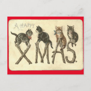 Vintage Weihnachtskarte einer glücklichen Weihnach Feiertagspostkarte