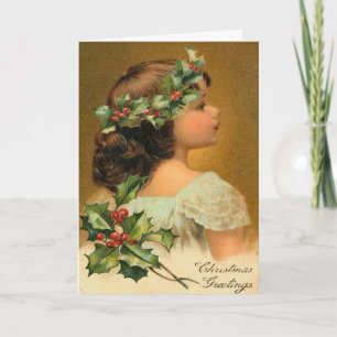 Vintage Weihnachtskarte Feiertagskarte