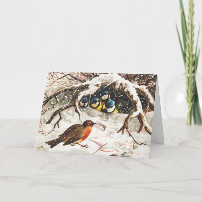 Vintage Weihnachtskarte Feiertagskarte (Vorderseite)