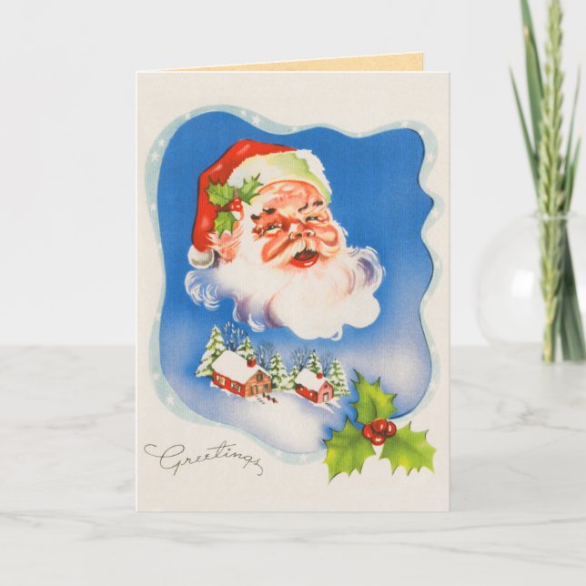 Vintage Weihnachtskarte Feiertagskarte (Vorderseite)