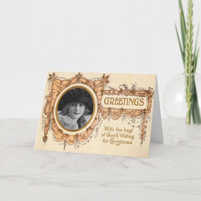 Vintage Weihnachtskarte Feiertagskarte (Vorderseite)