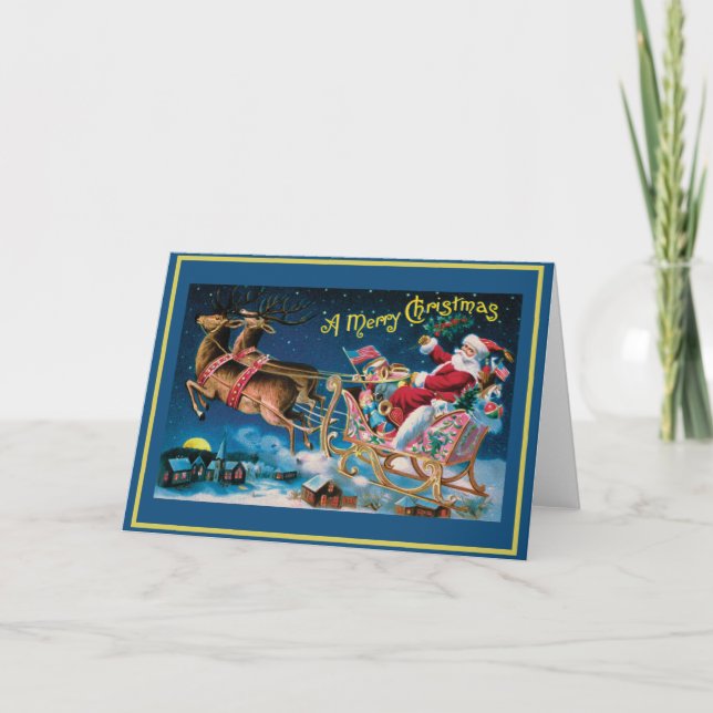 Vintage Weihnachtskarte Feiertagskarte (Vorderseite)