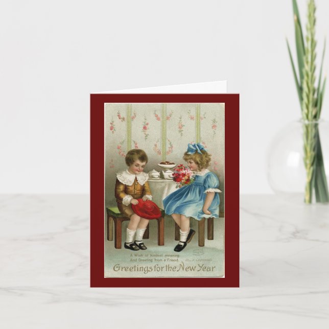 Vintage Weihnachtskarte Feiertagskarte (Vorderseite)