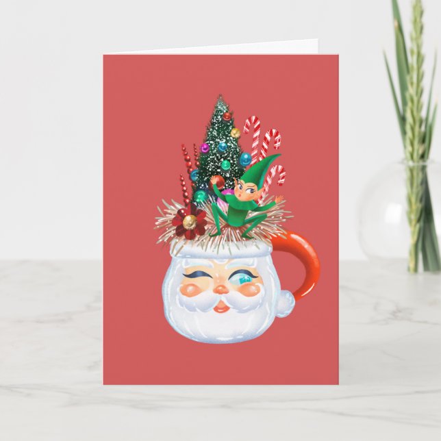 Vintage Weihnachtskarte Feiertagskarte (Vorderseite)