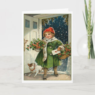 Vintage Weihnachtskarte Feiertagskarte