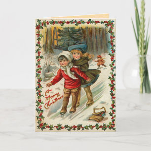 Vintage Weihnachtskarte Feiertagskarte