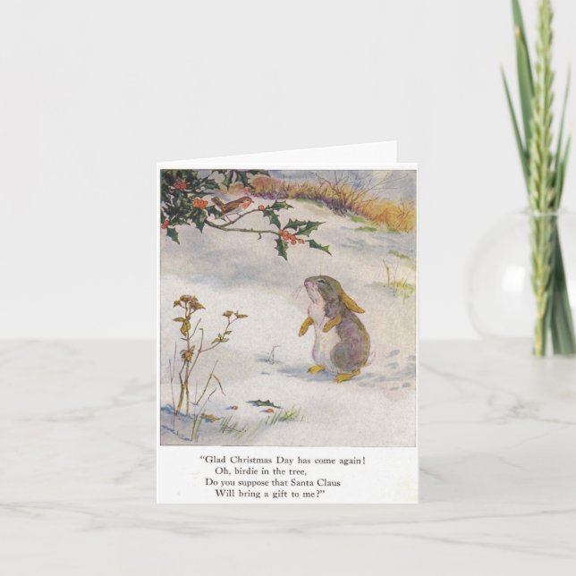 Vintage Weihnachtskarte Feiertagskarte (Vorderseite)