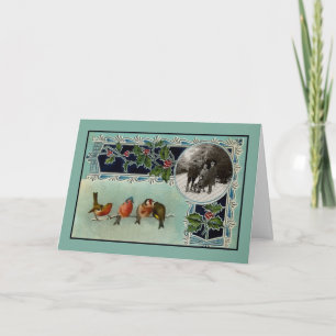 Vintage Weihnachtskarte Feiertagskarte