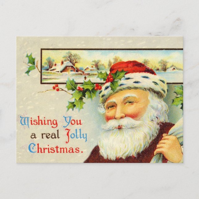 Vintage Weihnachtskarte Feiertagspostkarte (Vorderseite)