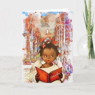 Vintage-Weihnachtskarte für Afroamerikaner Karte