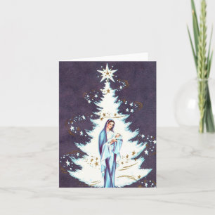 Vintage Weihnachtskarte für Mutter und Kind Karte