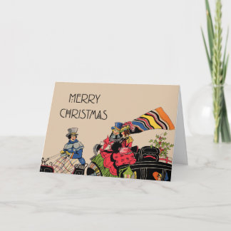 Vintage-Weihnachtskarte im Art Deco Stil Karte