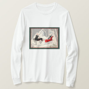 Vintage-Weihnachtskarte im Art Deco-Stil mit Schli T-Shirt