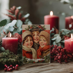 Vintage-Weihnachtskarte im viktorianischen Stil Postkarte
