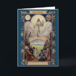 Vintage Weihnachtskarte Karte<br><div class="desc">Retro / Vintage Religious Christmas greeting card. Victorious Risen Lord. Merry Christmas.</div>