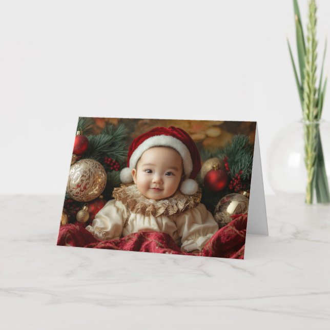 Vintage Weihnachtskarte Karte (Vorderseite)