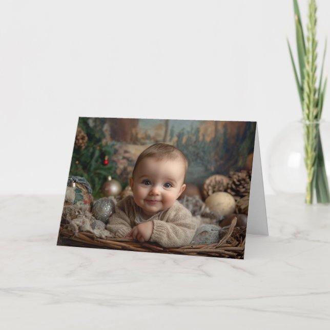 Vintage Weihnachtskarte Karte (Vorderseite)