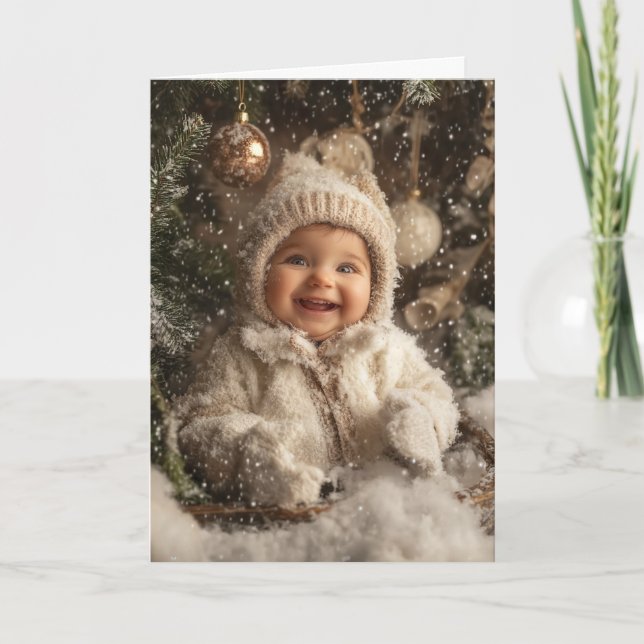 Vintage Weihnachtskarte Karte (Vorderseite)