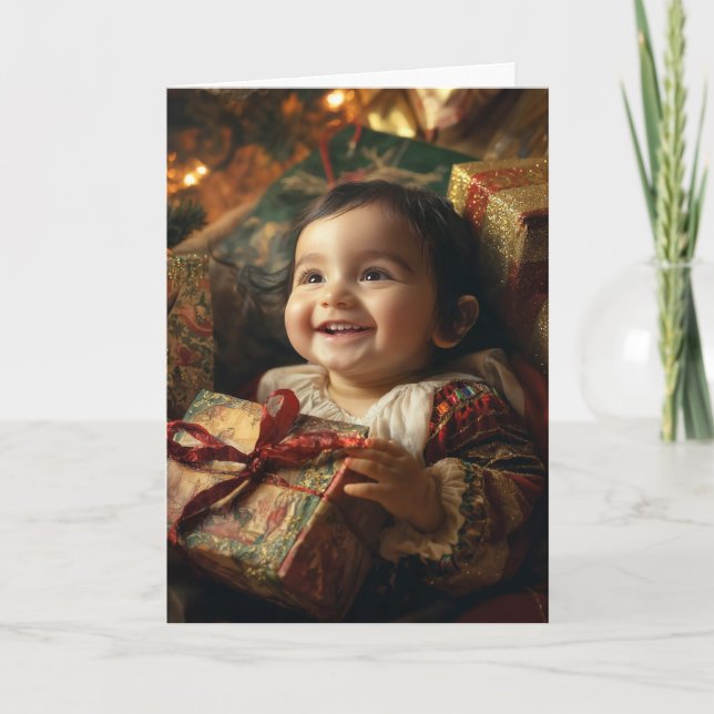 Vintage Weihnachtskarte Karte (Vorderseite)