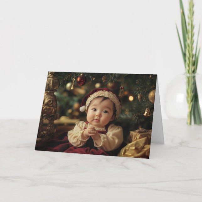 Vintage Weihnachtskarte Karte (Vorderseite)