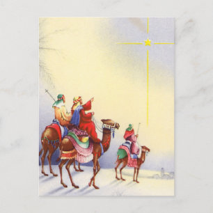 Vintage-Weihnachtskarte mit den Heiligen Drei Köni Postkarte